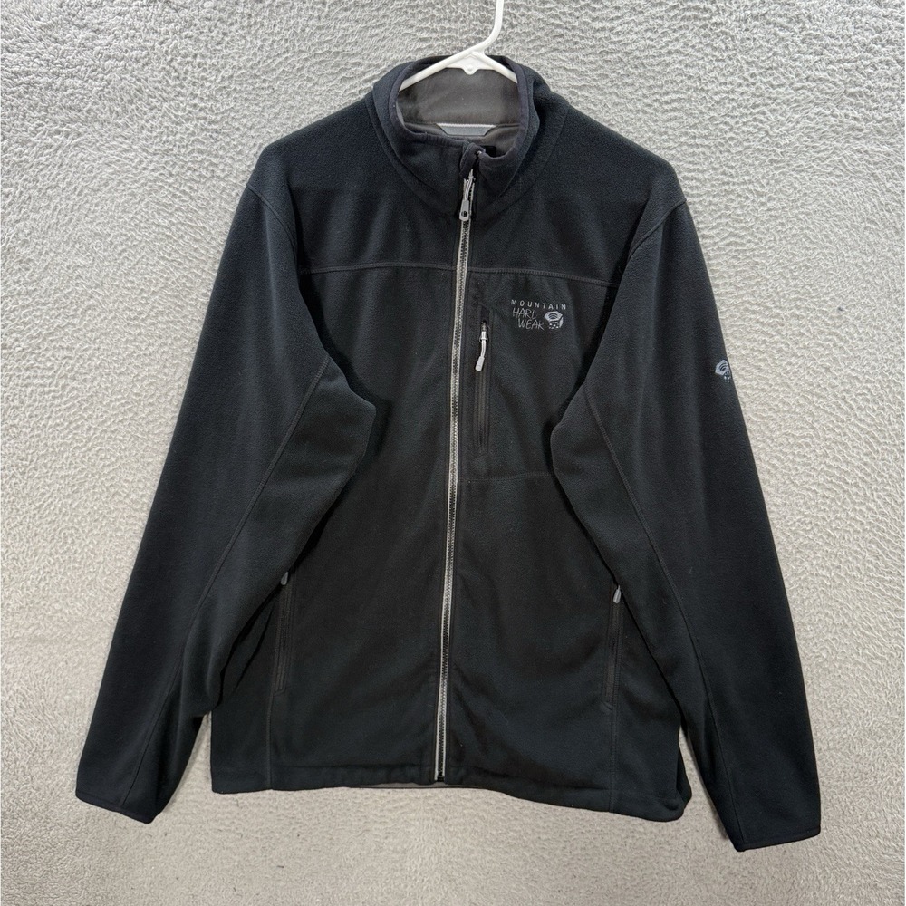 Mountain Hardwear Jacket Adult Large Black Strecker Fleece‎ Full Zip Outdoors